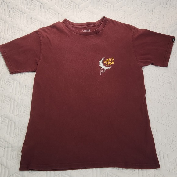 Vans Off The Wall After Party Grim Reaper Graphic T-Shirt Men small maroon retro - Picture 2 of 8